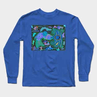 Kuna Indian Octopus and Fishermen Long Sleeve T-Shirt